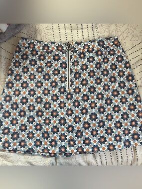 Abercrombie & Fitch Floral Dot Skirt - Blue & Rust